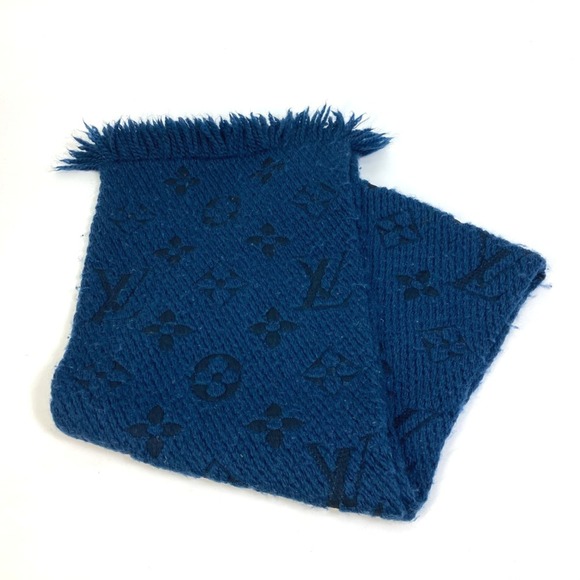 Louis Vuitton M75504 Monogram fringe/fashion accessories Scarf Navy - Picture 1 of 9